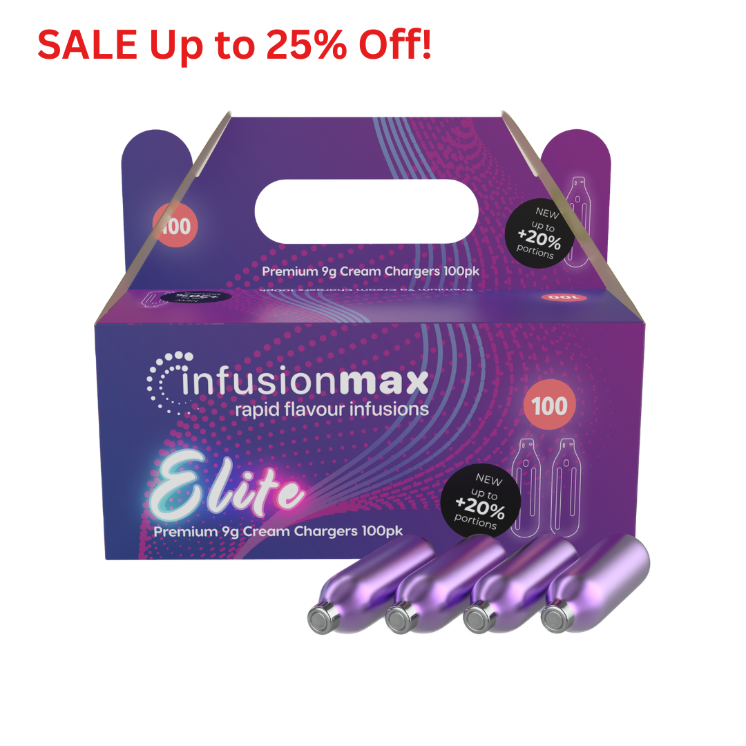 InfusionMax Elite 9g N2O Cream Chargers  100 packs- MEGA SALE OVERSTOCK