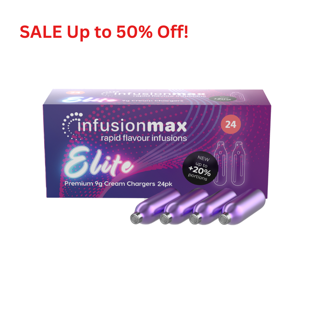 InfusionMax Elite 9g Cream Chargers - 24 Packs WHOLESALE- SALE Up to 50% OFF!